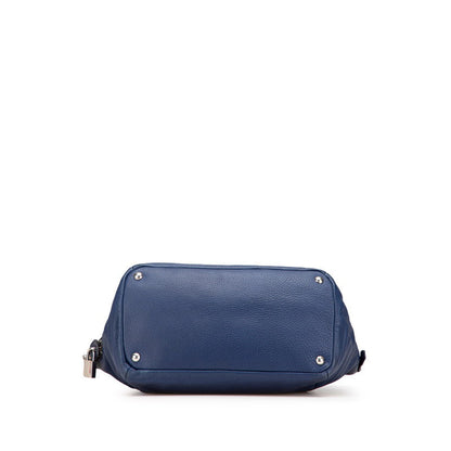 Prada Triangle Logo Plate Leather Handbag