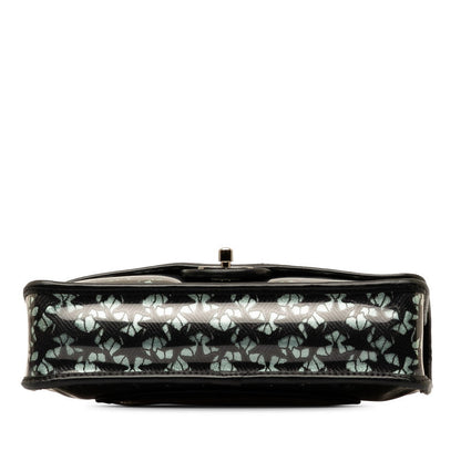 Chanel Coco Mark Black Lace Star Lace Calfskin and Vinyl Shoulder Bag