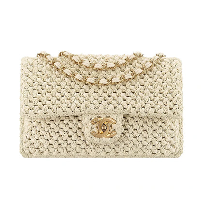 Chanel Cruise 2018 Raffia Crochet Medium Flap Bag