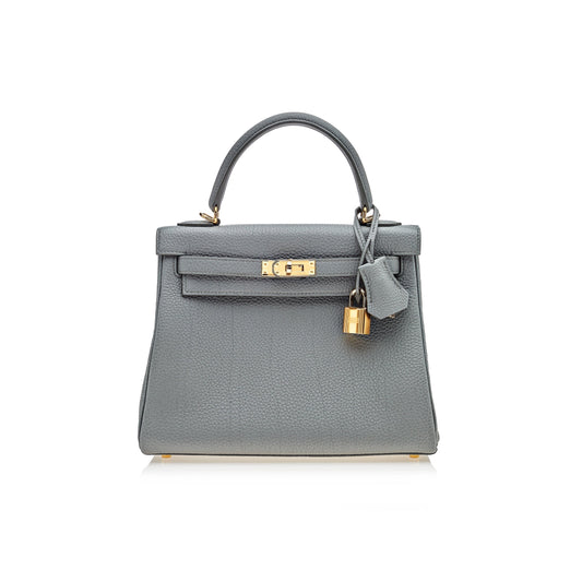 Hermes Kelly 25 Retourne Veau Togo 63 Vert Amande Gold Hardware