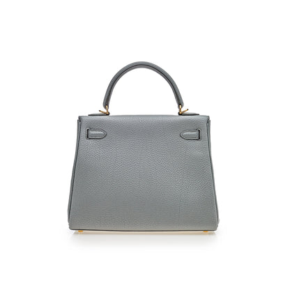 Hermes Kelly 25 Retourne Veau Togo 63 Vert Amande Gold Hardware