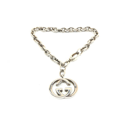 Gucci Interlocking GG Logo Charm Sterling Silver Bracelet
