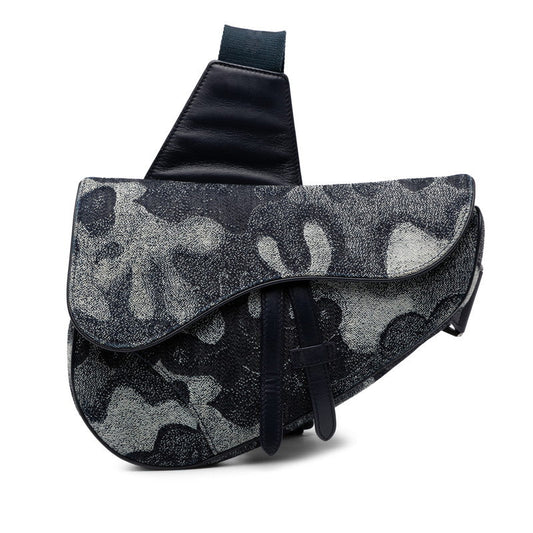 Dior Saddle ×Peter Doig Denim Leather Shoulder Bag