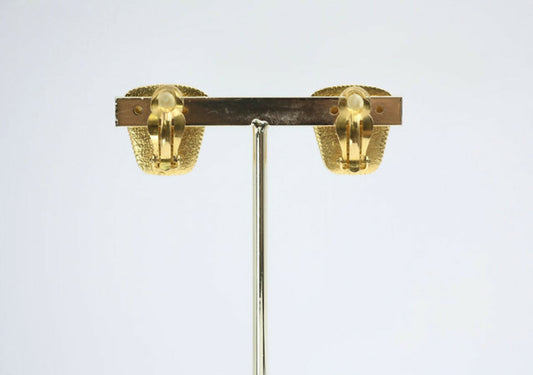 Chanel Vintage 97A Gripoix Yellow Square Candy Clip-on Earrings