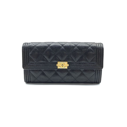 Chanel Boy Caviar Long Wallet