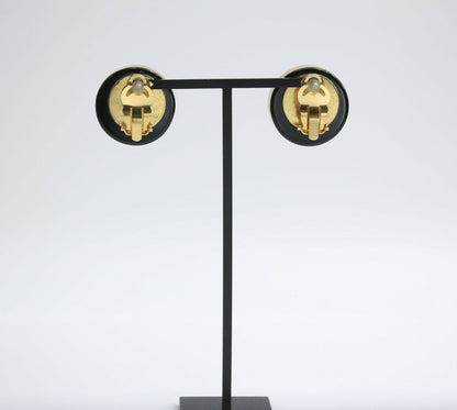 Chanel Vintage 98A Acrylic Brown Camellia Clip-on Earrings