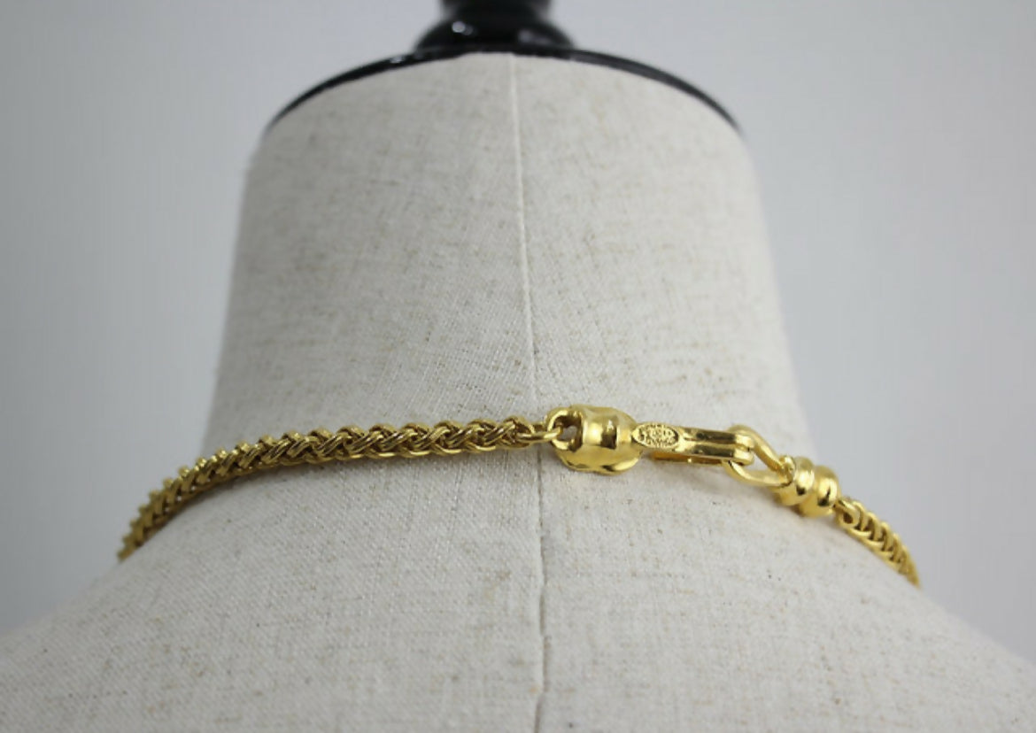 Chanel Vintage 95A Mother-of-Pearl Gold-plated Short Stacking Strap Long Necklace