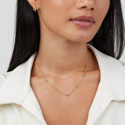 Emerald Green Teardrop Crystal Necklace