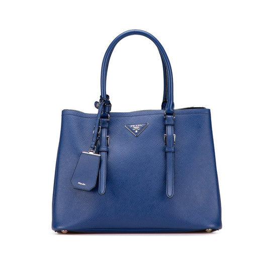 Prada Triangle Logo Plate Leather Handbag