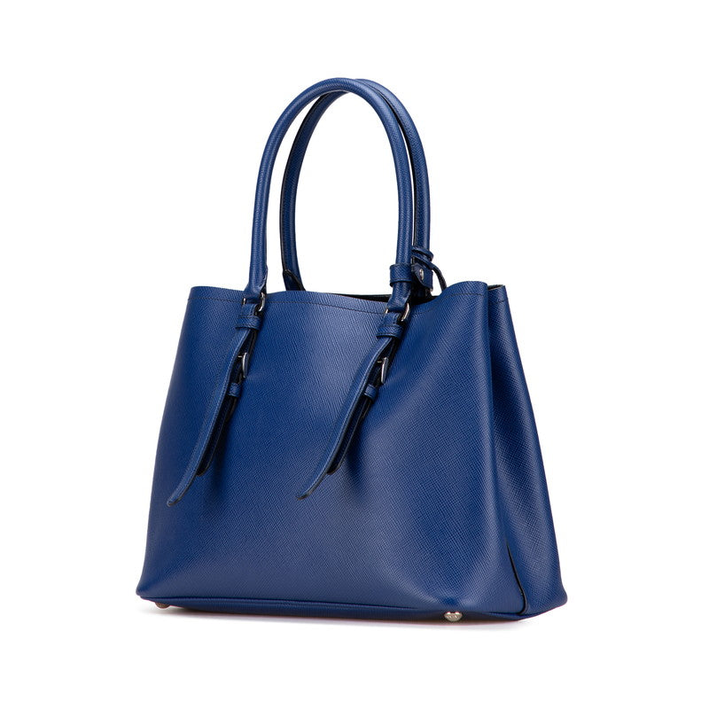 Prada Triangle Logo Plate Leather Handbag