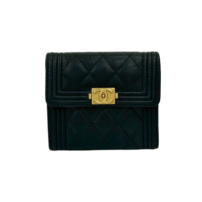 Chanel Boy Chanel Caviar Trifold Wallet