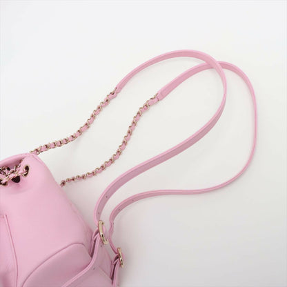 Chanel Pink Caviar Quilted Small Duma Pockets Drawstring Backpack