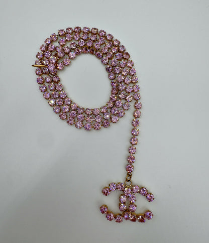 Chanel Vintage Barbie 1995P Baby Pink Iridescent Dangle Belt