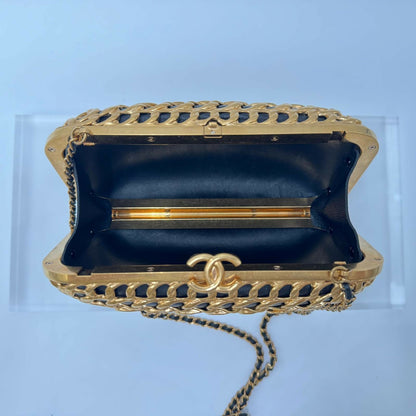 Chanel Pre-Fall 2019 Lambskin Gold Metal Clutch