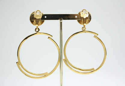 Chanel Vintage 1954-71 Gold-Plated Large Hoop Clip-on Earrings