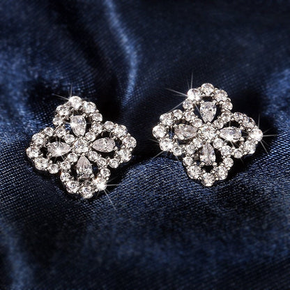 Four-Leaf Clover Crystal Earrings