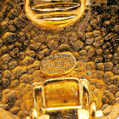 Chanel Gold Plated Coco Mark Round Earrings 96A