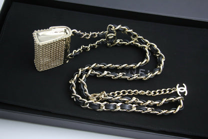Chanel B21S Metal Handbag Leather Chain Waist Chain 92CM