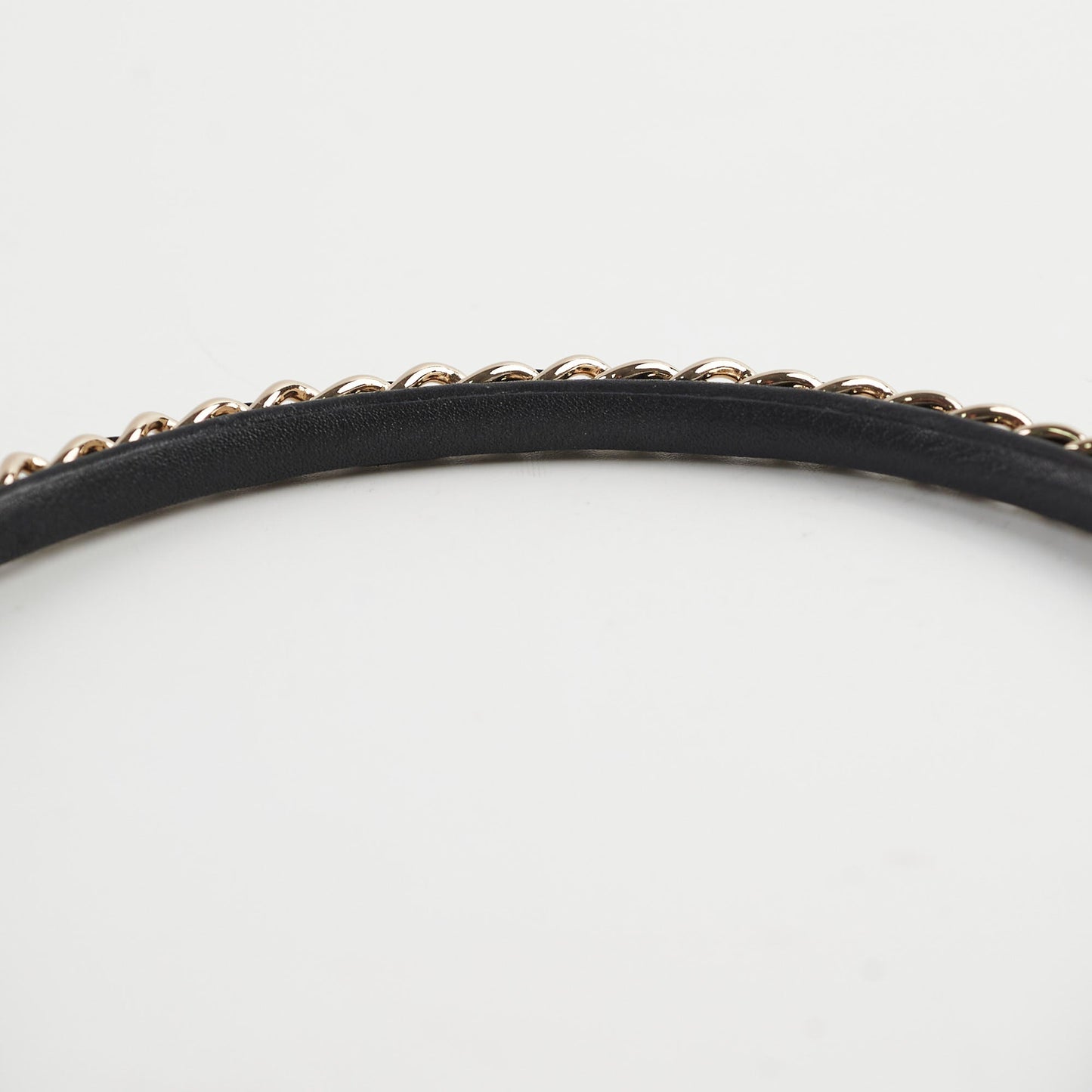 Chanel Black Chain CC Logo Headband