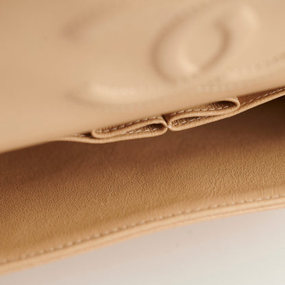 Chanel Medium/Large Caviar Double Classic Flap Beige