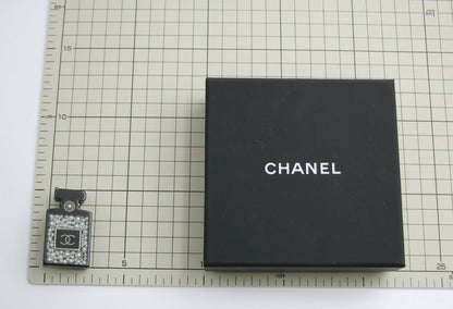 Chanel D18B Black Resin Bubble Perfume Bottle Brooch
