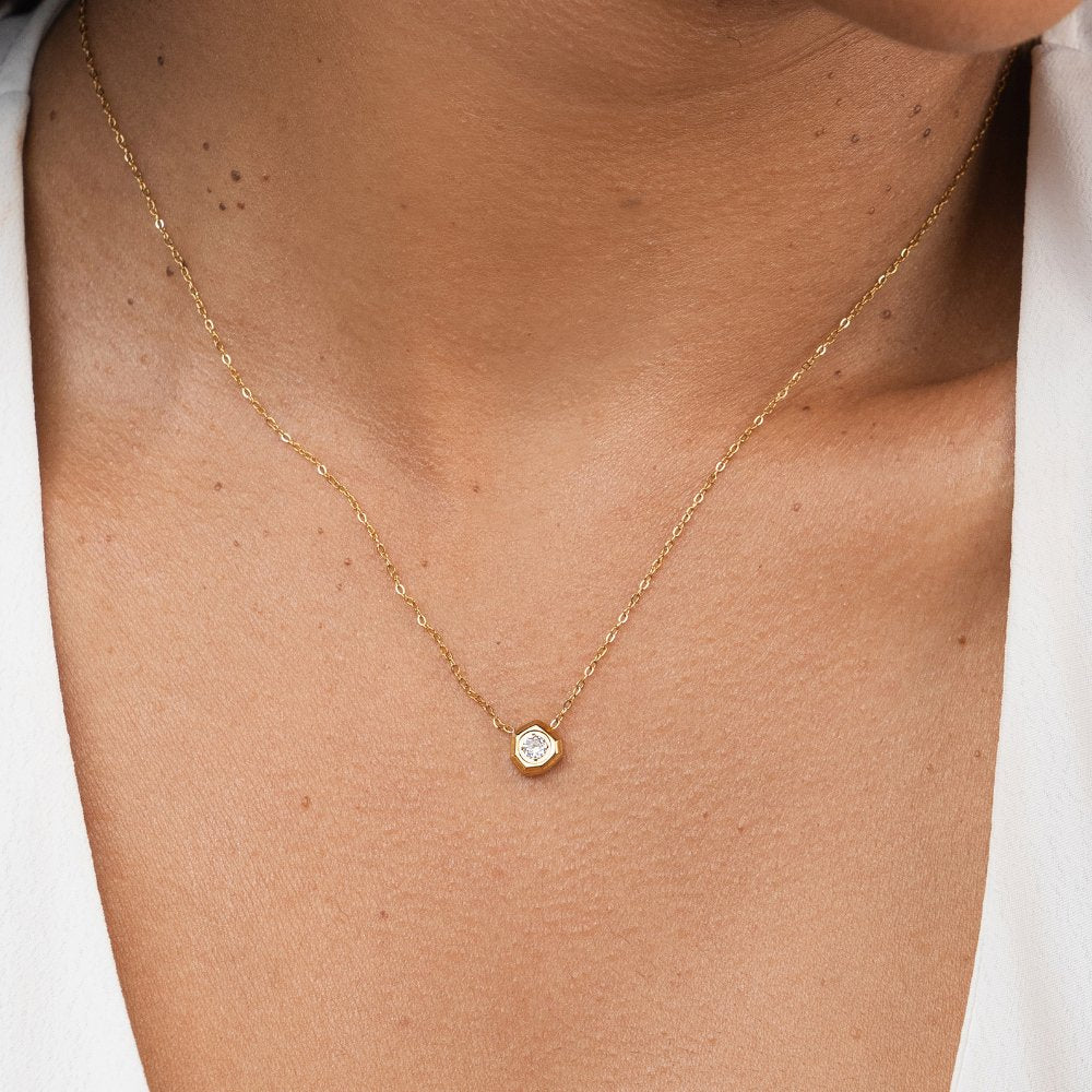 Gia Crystal & Gold Necklace
