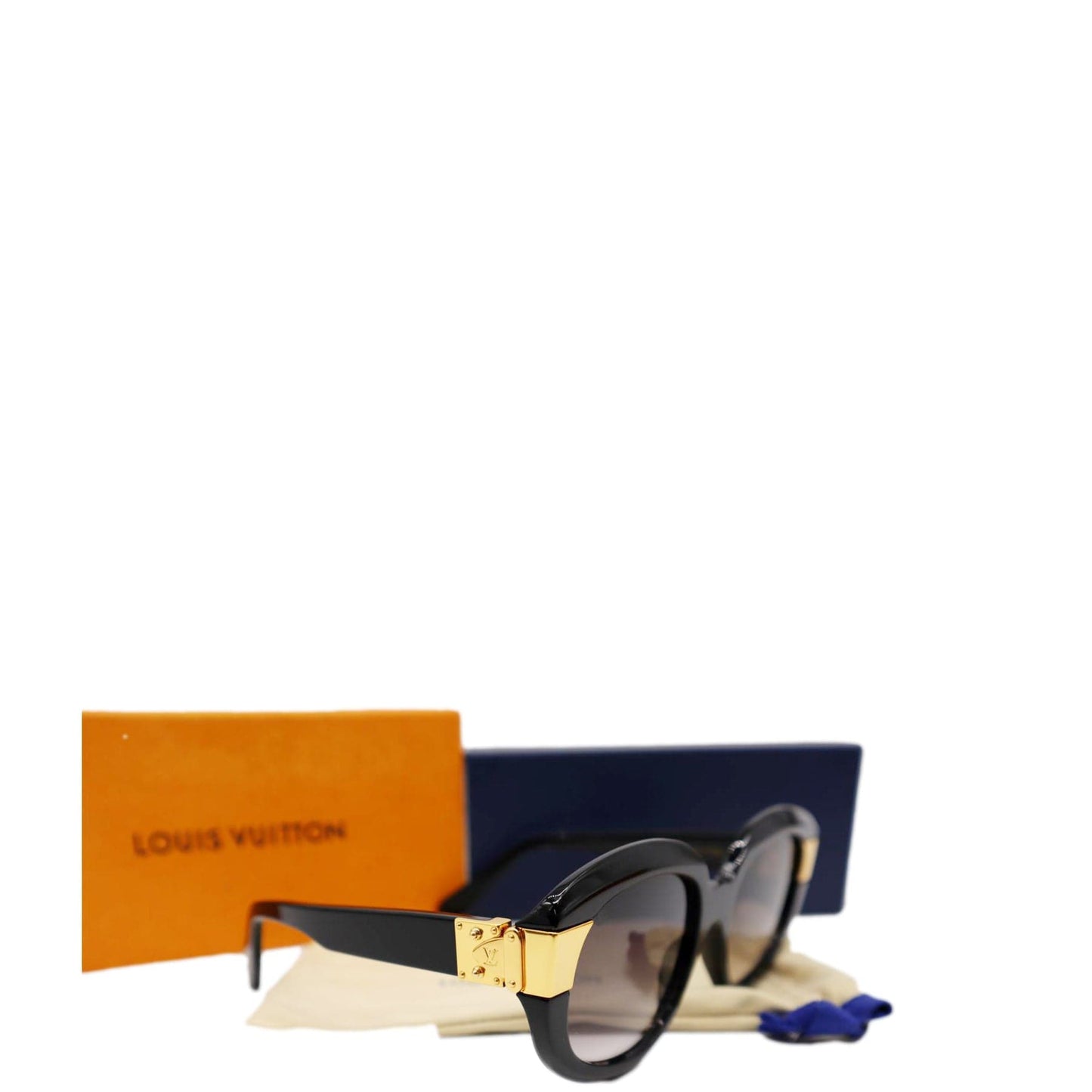 LOUIS VUITTON Z1391W 93L Black Sunglasses Gray Lens