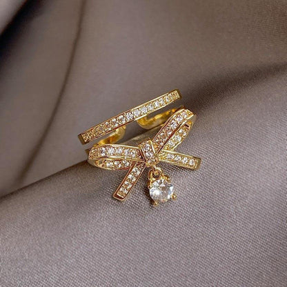 'Good Tidings' Crystal Bow Ring