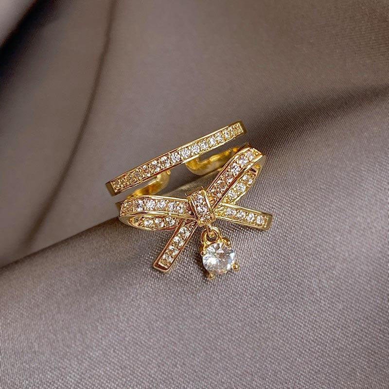 'Good Tidings' Crystal Bow Ring