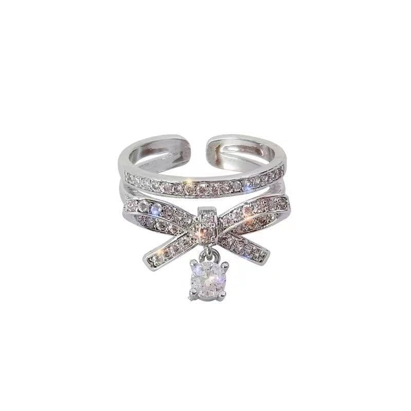 'Good Tidings' Crystal Bow Ring