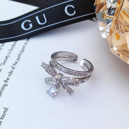 'Good Tidings' Crystal Bow Ring
