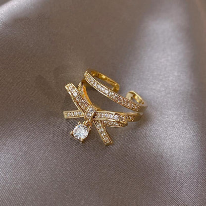 'Good Tidings' Crystal Bow Ring