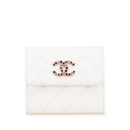 Chanel Coco Mark Bijou Caviar Skin Trifold Wallet