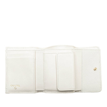 Chanel Coco Mark Bijou Caviar Skin Trifold Wallet