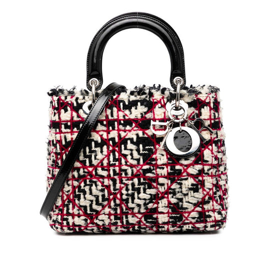 Dior Lady Dior Cannage Tweed Leather 2way Bag