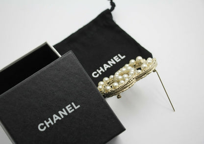 Chanel A13C Enamel Yellow Glitter CC Brooch