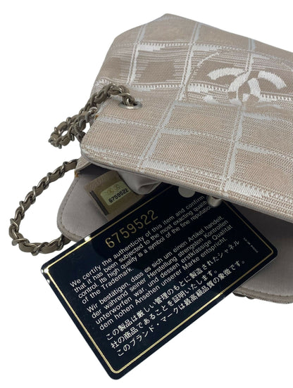 Vintage Chanel Extra Mini Beige Canvas CC Travel Ligne Bag
