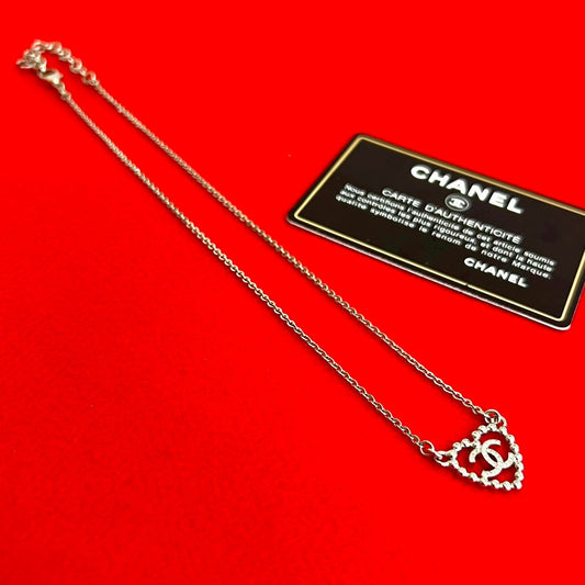 Chanel Coco Mark Heart Motif Necklace Pendant