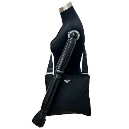 Prada Saffiano Leather Tessuto Nylon Shoulder Bag