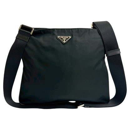 Prada Saffiano Leather Tessuto Nylon Shoulder Bag