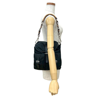 Prada Saffiano Leather Nylon Shoulder Bag