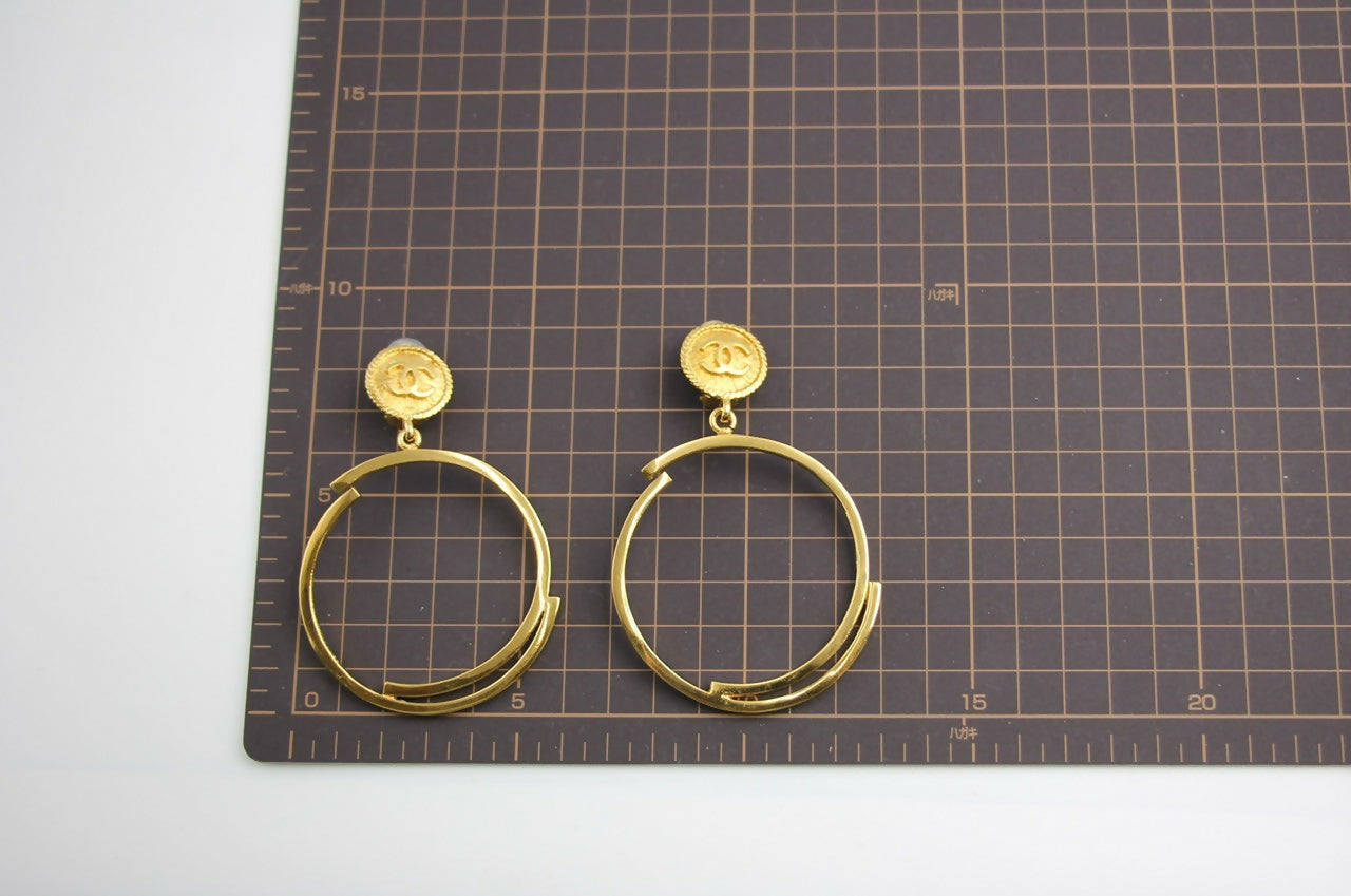 Chanel Vintage 1954-71 Gold-Plated Large Hoop Clip-on Earrings