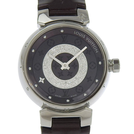Louis Vuitton Tambour Watch Stainless Steel Diamond Quartz