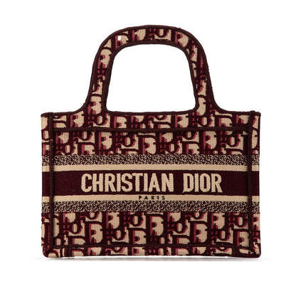 Dior Lady Dior Oblique Embroidery Canvas Handbag