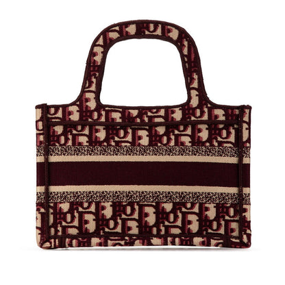 Dior Lady Dior Oblique Embroidery Canvas Handbag