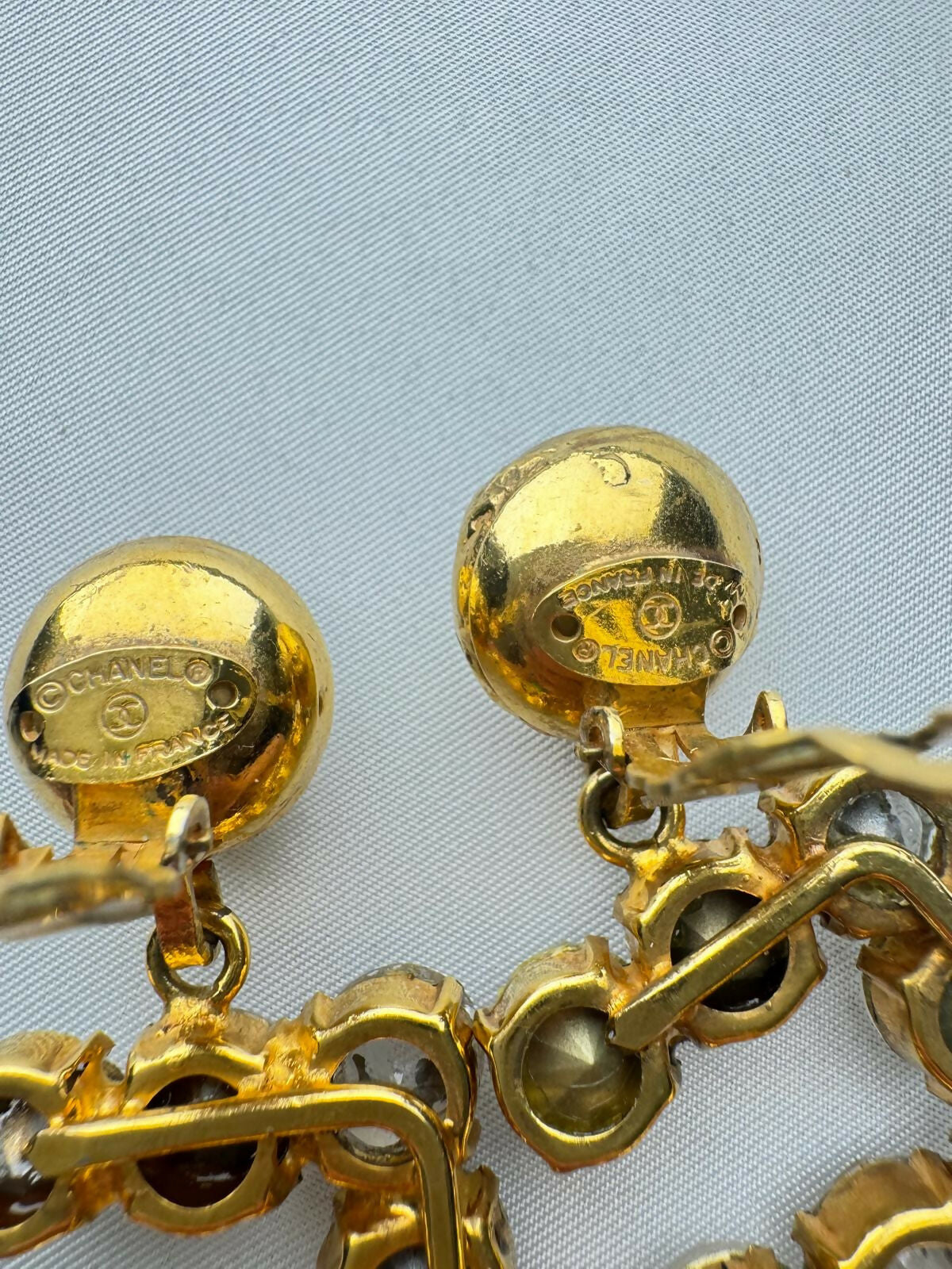 Chanel Rare 1980s Vintage Crystal No. 5 Earrings
