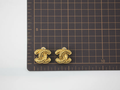 Chanel Vintage 1986 Gold-plated Diamond Quilting Bird Series Clip-on Earrings