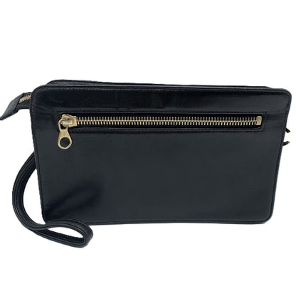 Chanel Leather Clutch Bag Black Vintage