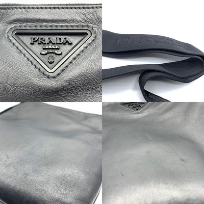 Prada Leather Shoulder Bag Black