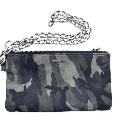 Prada Nylon Chain Coin Case Pouch 2M1273